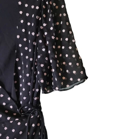 Alice + Olivia Dress Sz 6 Poka Dot Black and White Regency Core Wrap sexy - Picture 4 of 7